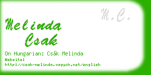 melinda csak business card